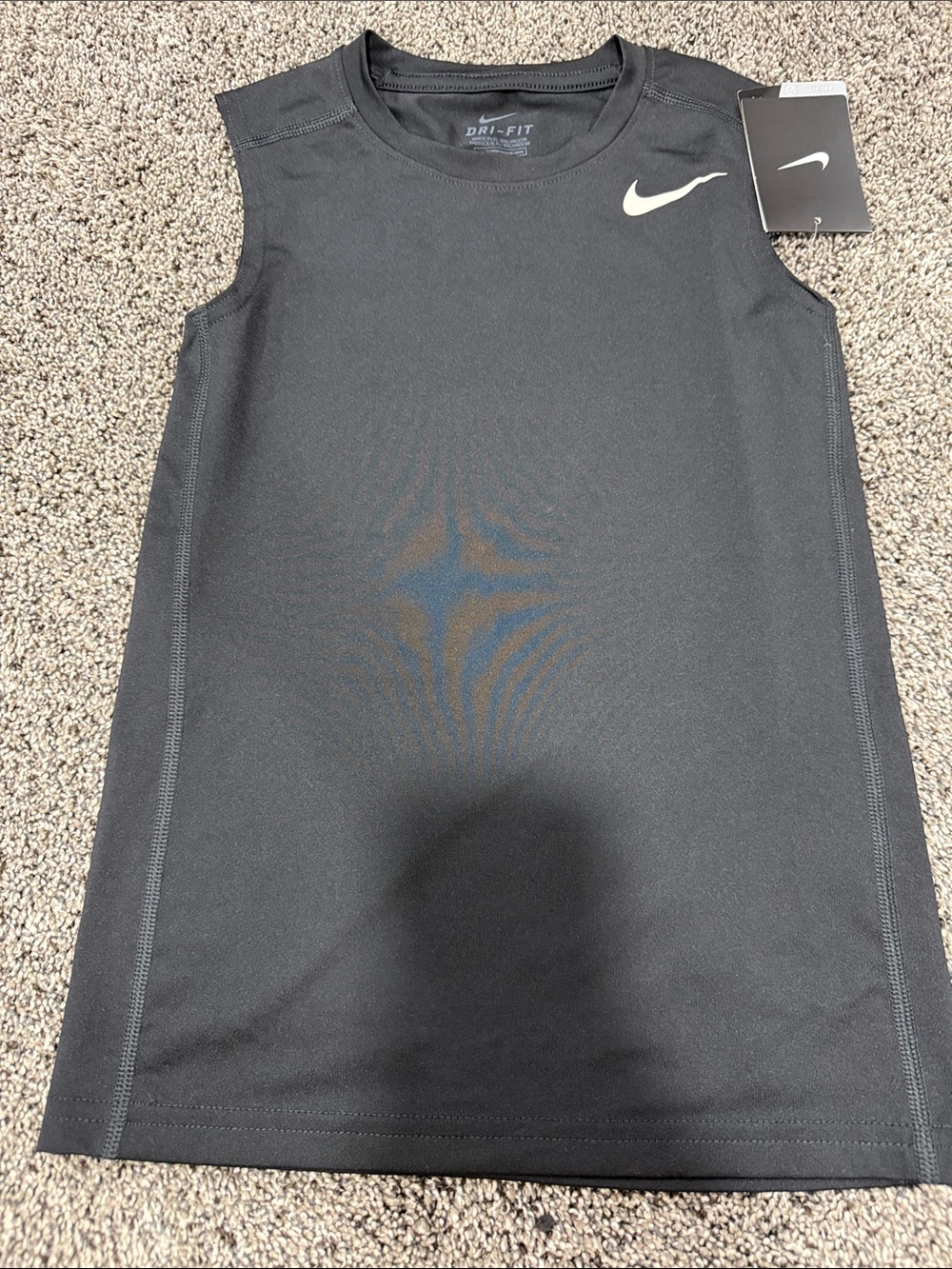 Nike Black Dri-FIT Sleeveless Athletic Tank with White Swoosh